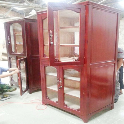 RX-SG04上下玻璃门双面书柜